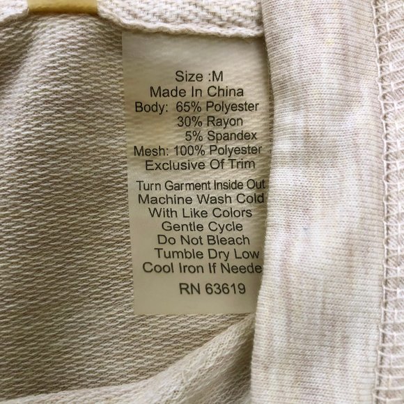 JUST BE FREE Women’s Mesh Shoulders Heather Gray Pullover Lightweight Hoodie M - Picture 6 of 6